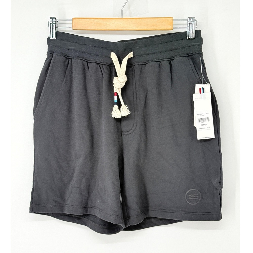 Sol Angeles Waves New Shorts Mens Small Black Fleece Summer Sporty Athletic